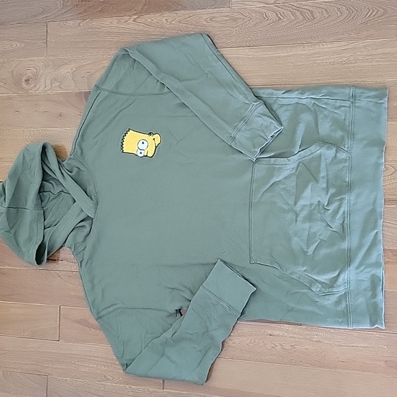 POPSUGAR Other - Pop Sugar x Old Navy Long Sleeve Hooded 3D Bart Simpson Tee Shirt Green XXL (18)